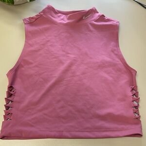 Nike Pro Dri Fit Neck Crop Top Cut Out on Sides